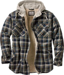 Legendary Whitetails Men's Camp Night Berber Lined Hooded Flannel Shirt Jacket