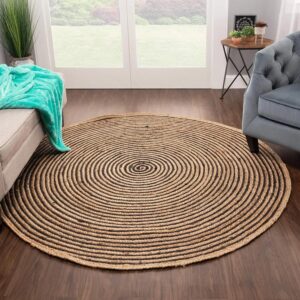 Round Hand Braided Jute Area Rug